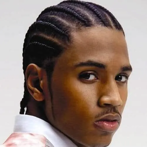 Four Thick Cornrow Braids with ASAP rocky style