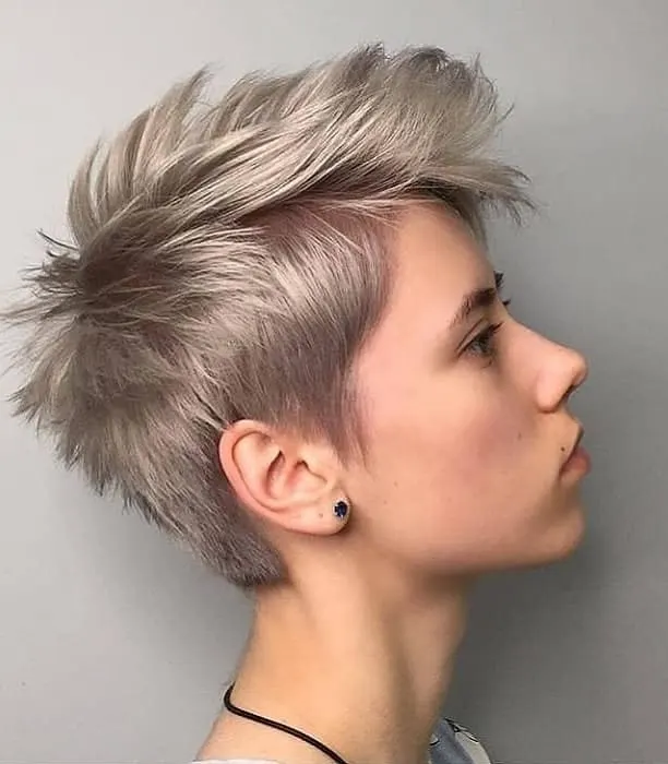 pixie on light ash blonde hair