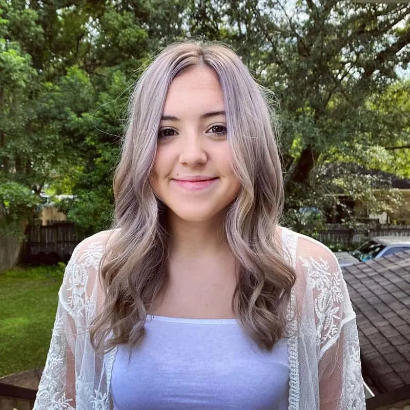 ash brown hair with silver highlights