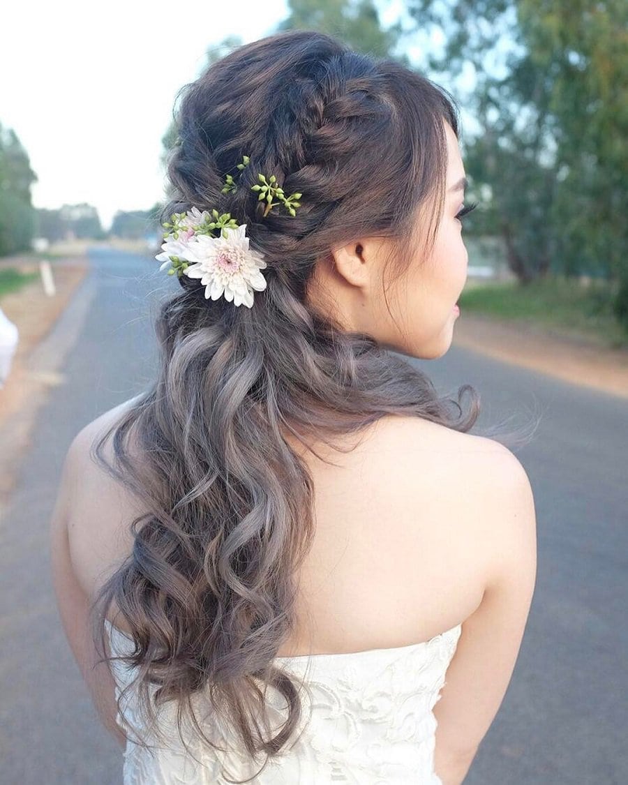 ash grey hairstyle with braid