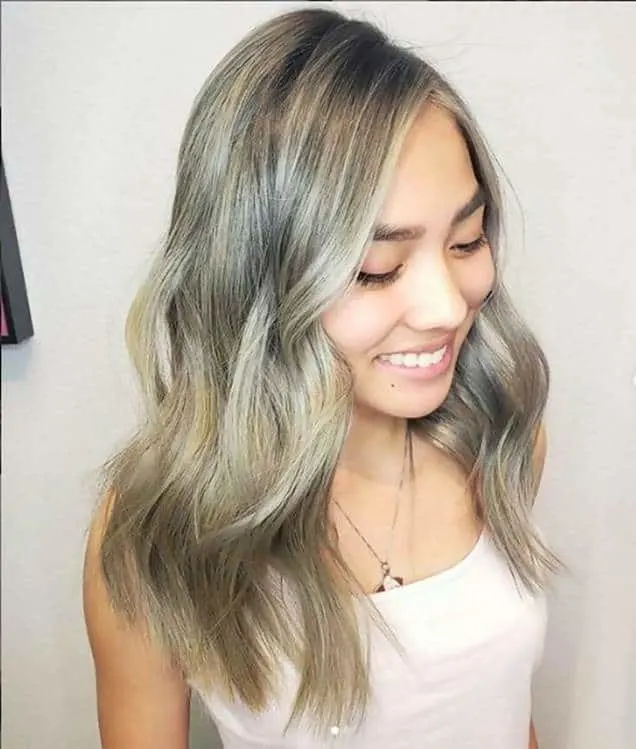 Asian blonde hair with highlights