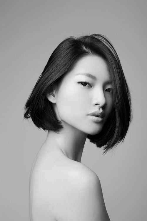 Asian bob with side part