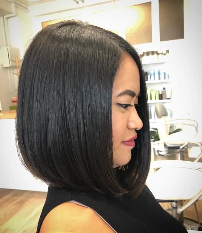 asymmetrical bob for Asian women