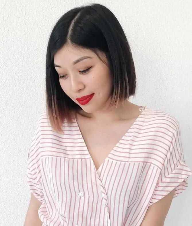 Asian bob with highlighted ends