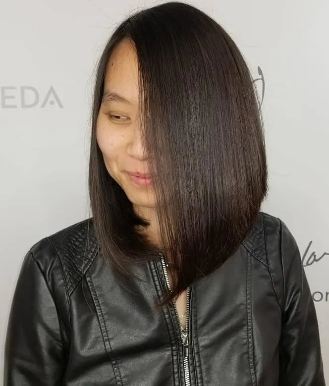 Sleek Angled Bob for Asian Women