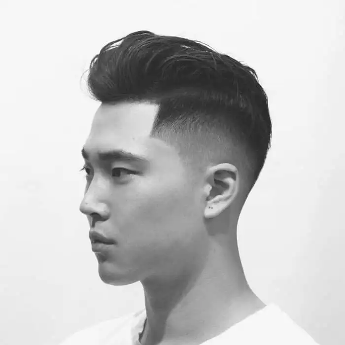 asian boy with pompadour haircut