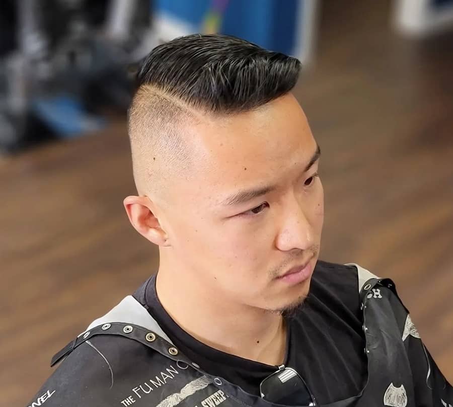 asian comb over with high fade