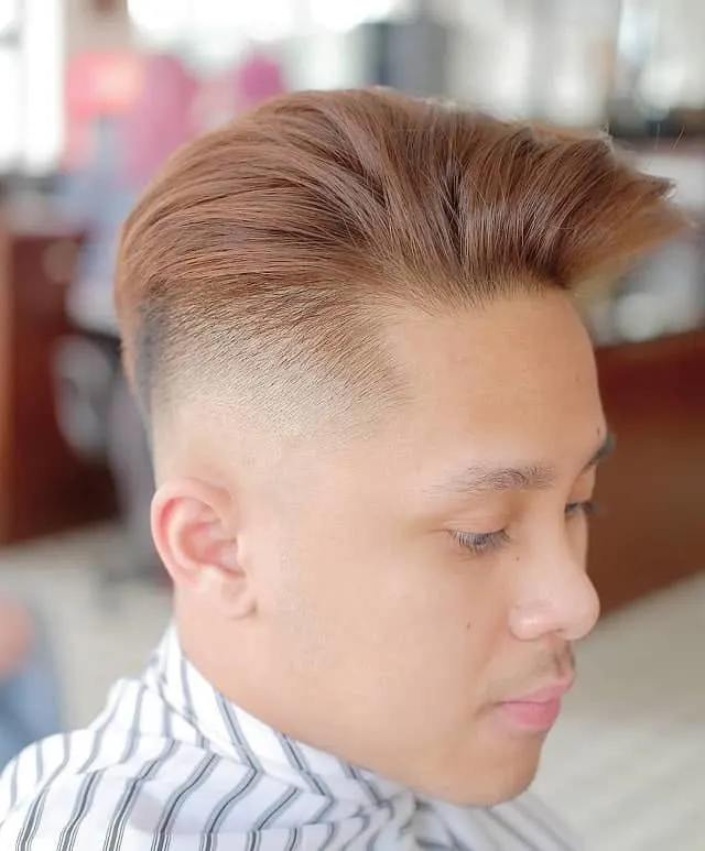 Pompadour with Fade for Asian Men