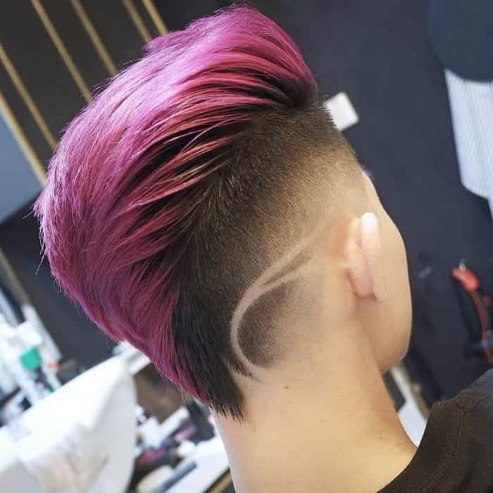 Swept Back Hair with Taper Fade