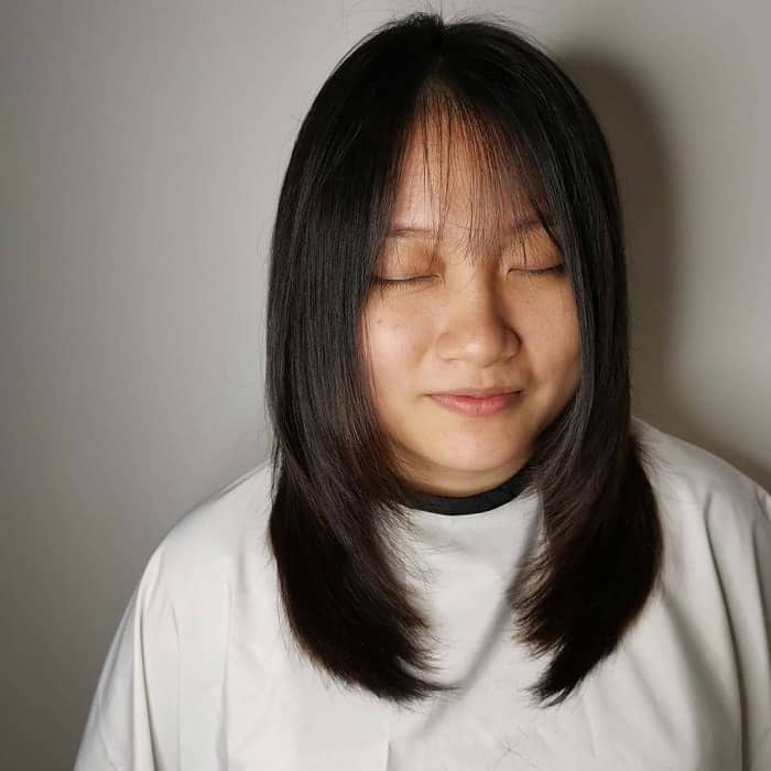 Asian Layered Hair with Bangs