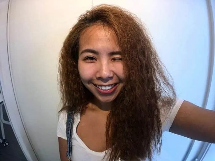 Asian long curly hair
