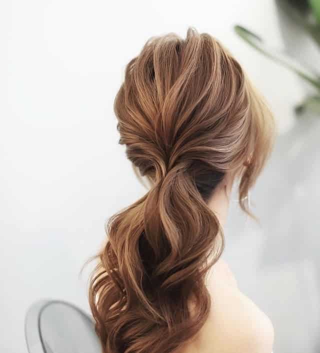 Wavy Ponytail with Asian Long Hair