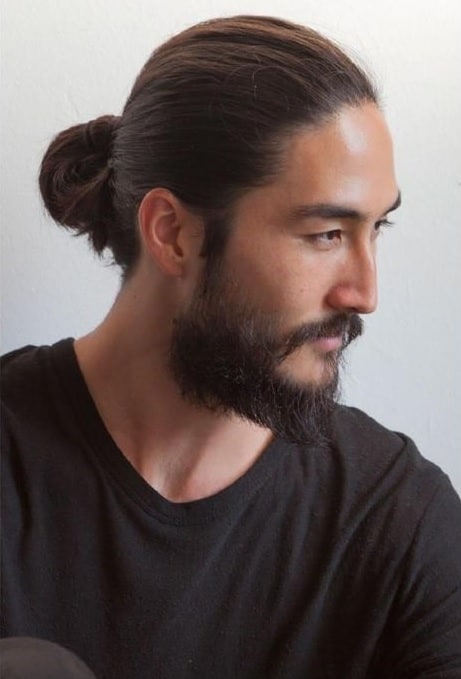 Asian Man Bun with Beard