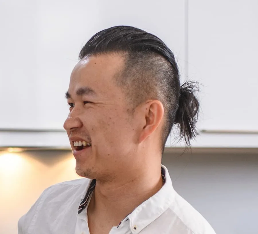 asian man bun with undercut