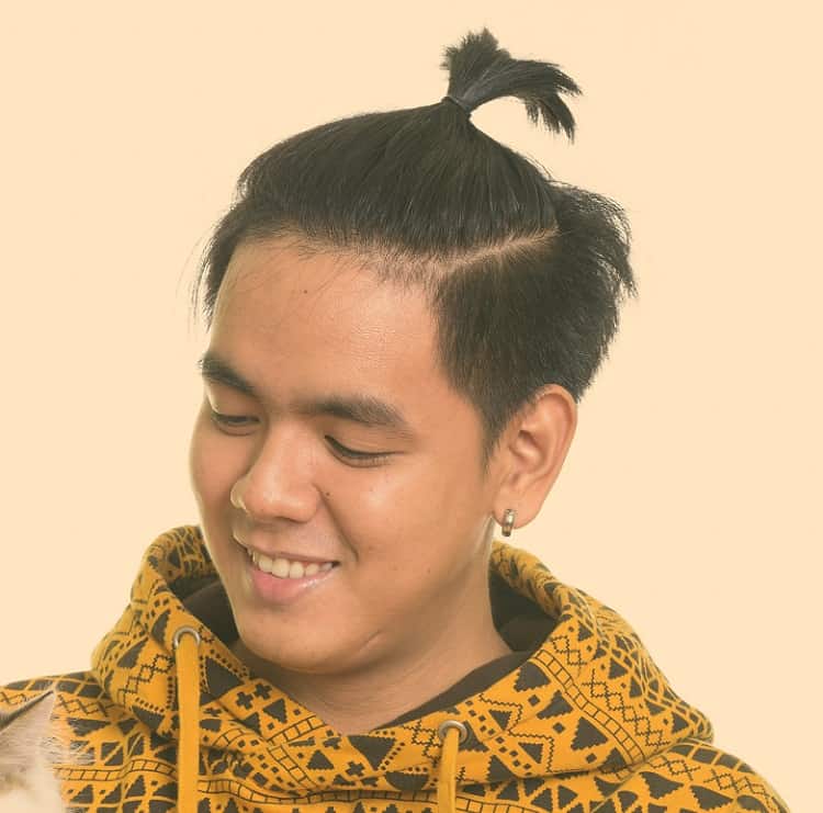 asian man with ponytail