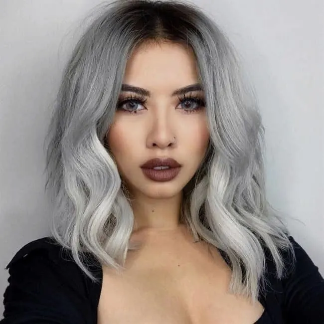 silver ombre for asian women