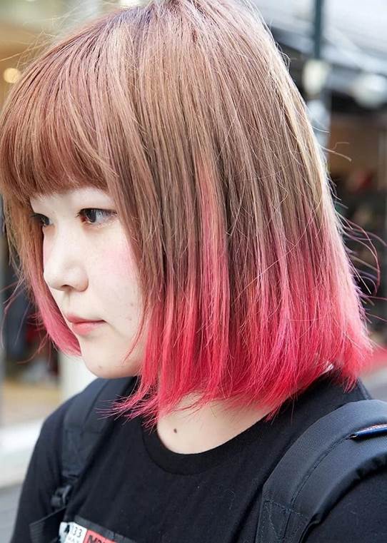 hot pink ombre on asian hair