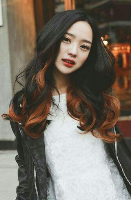 ombre hairstyle for asian women