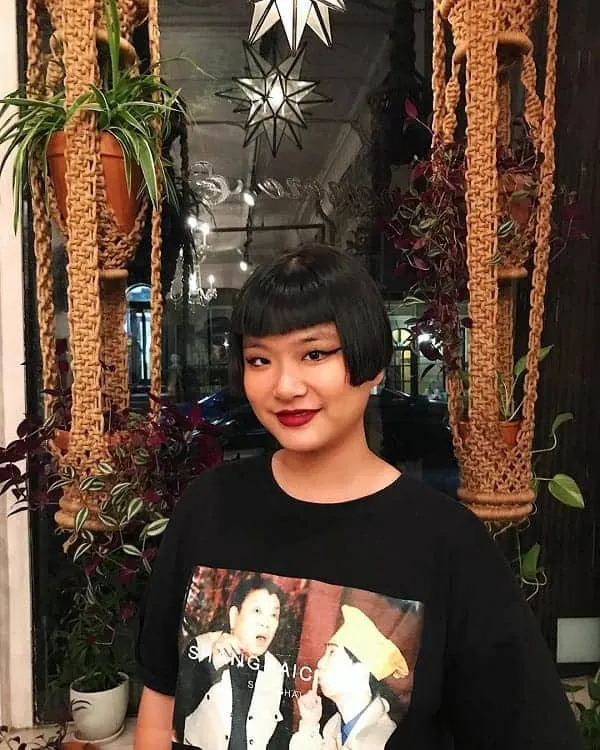 Short Bob with Bangs for Asian Women