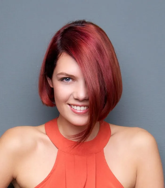 asymmetrical bob for oval face shape