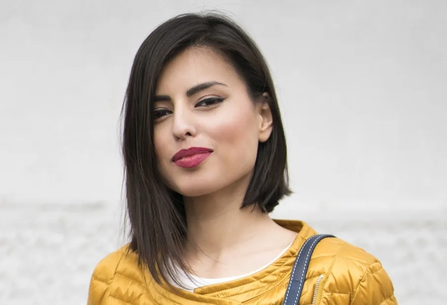 asymmetrical bob for square face