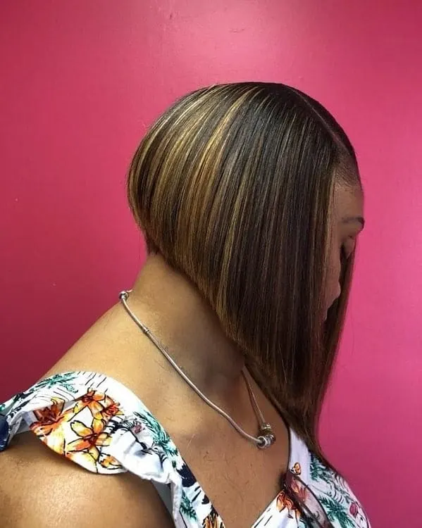 Asymmetrical Sew In Bob