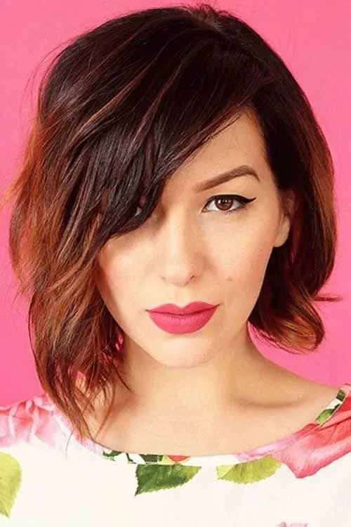 Asymmetrical Bob with Side Swept Bangs