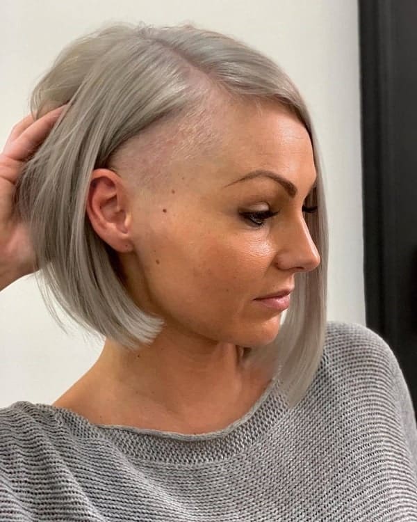 Asymmetrical Bob With Shaved Side
