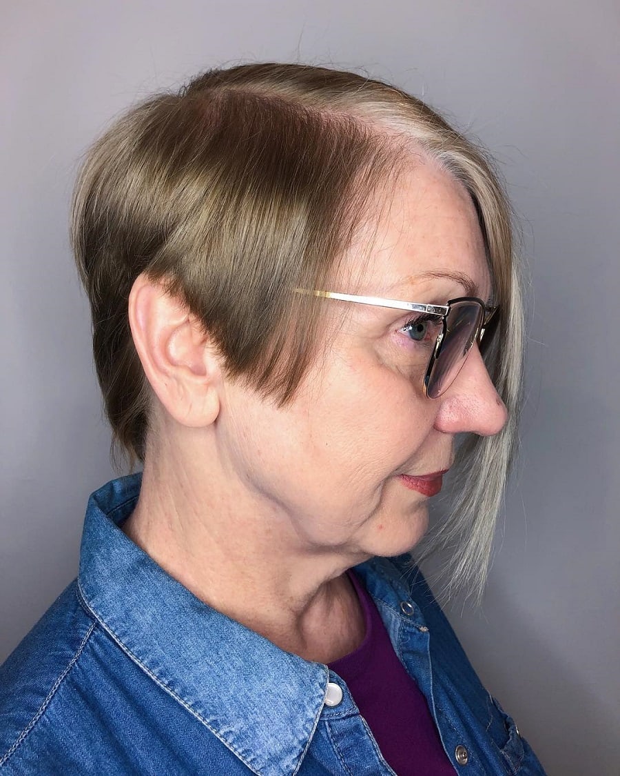 asymmetrical hairstyle for women over 50
