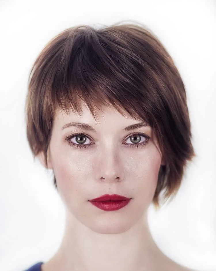 asymmetrical layered pixie cut