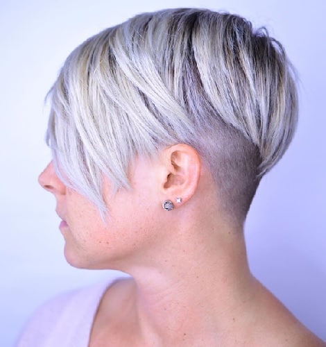 asymmetrical pixie cut with shaved sides