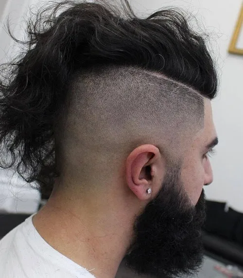 Messy wave Long Hair Undercut for young men