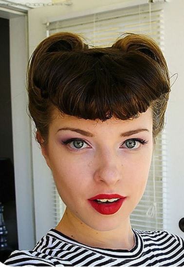 baby bangs with pinup style