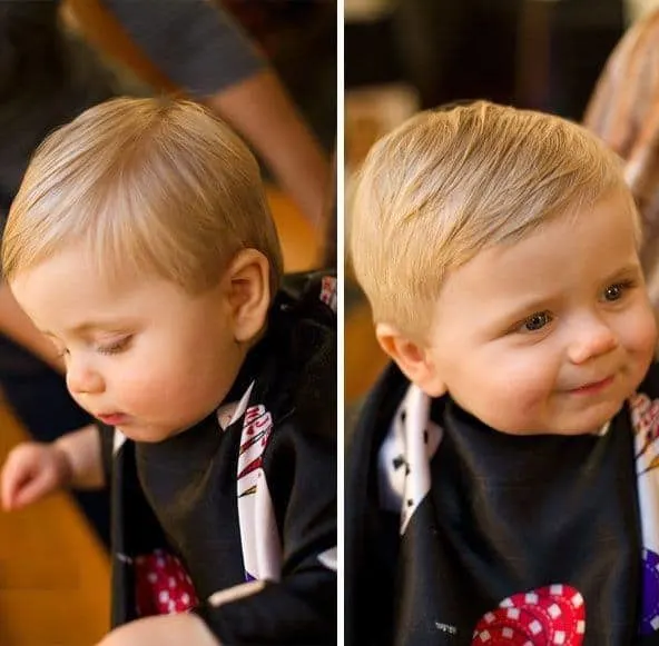 baby boy's first haircut