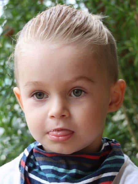 slicked back hairstyle for baby boy