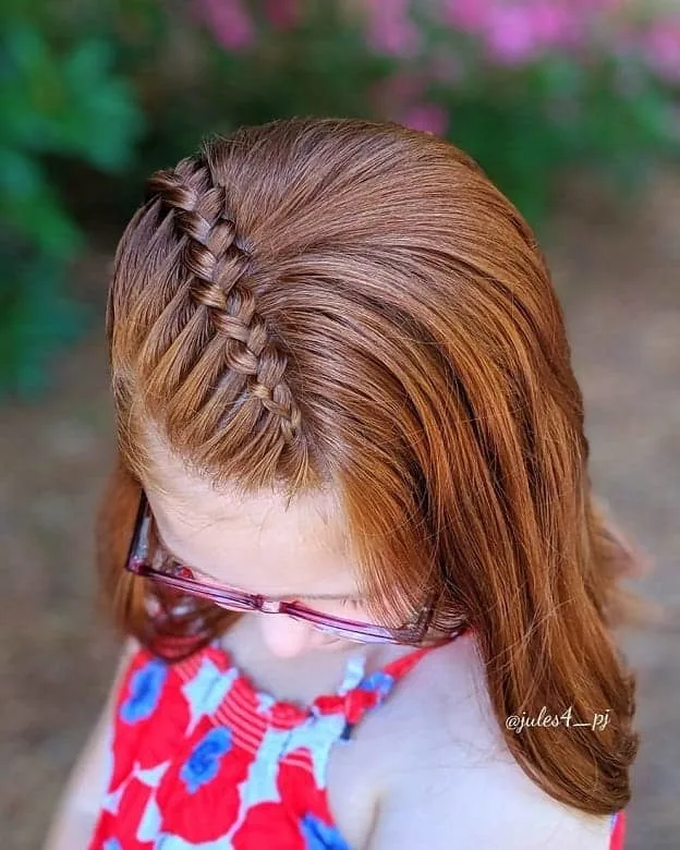 side braid hairstyle for baby girls