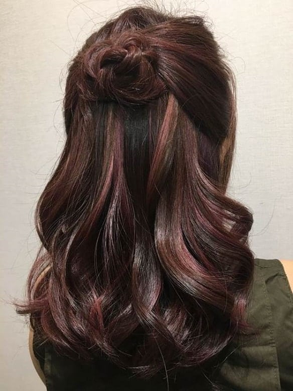 Pink Babylights on Dark Brown Hair