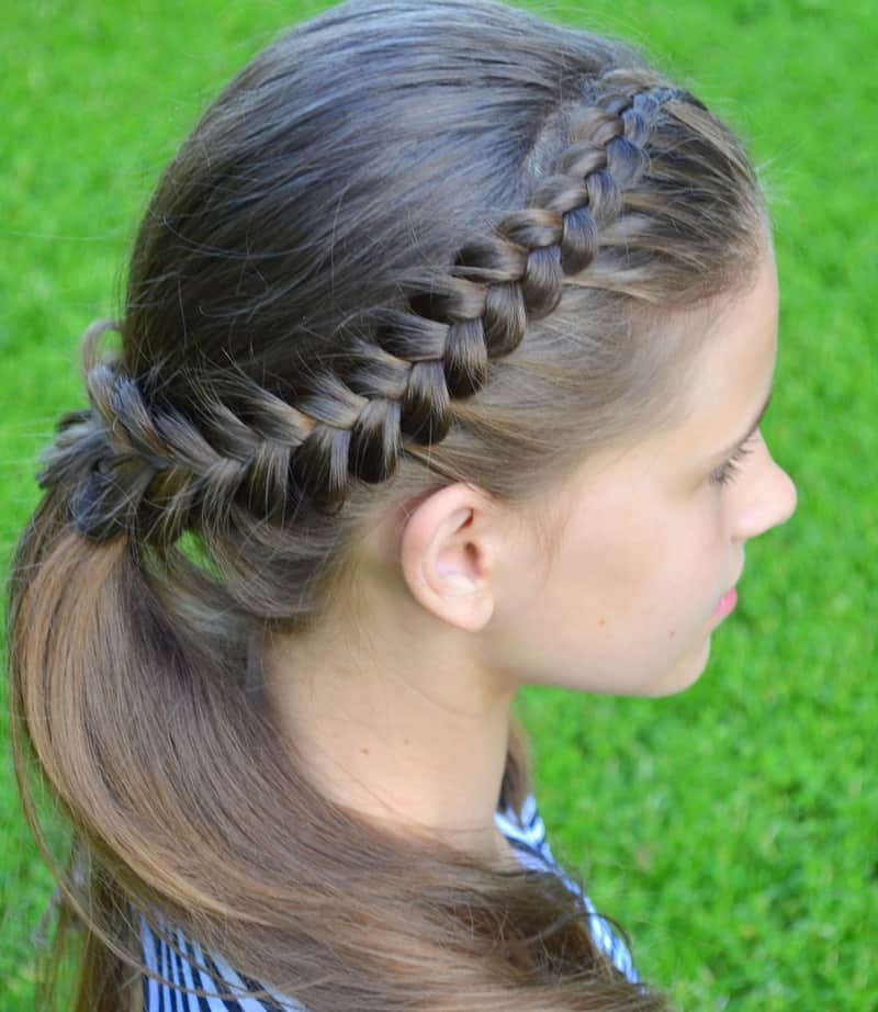 back school hairstyle with braid ponytail