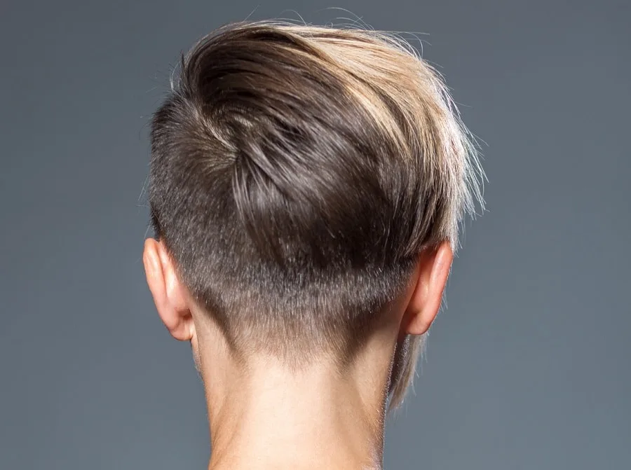 back view of short layered hair with undercut