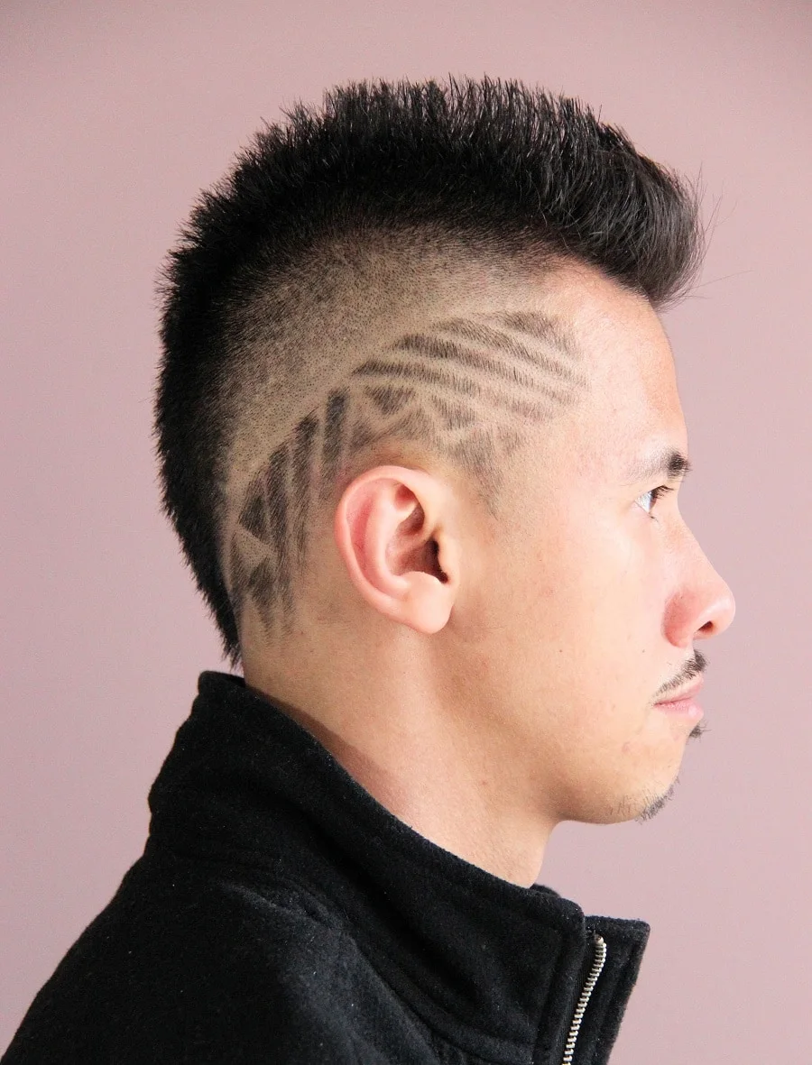 bad fade haircut with design