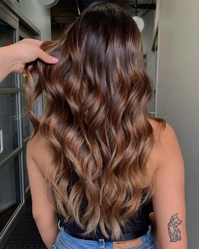 sun kissed balayage long hair