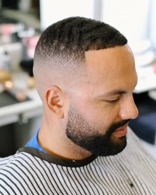 bald fade with waves
