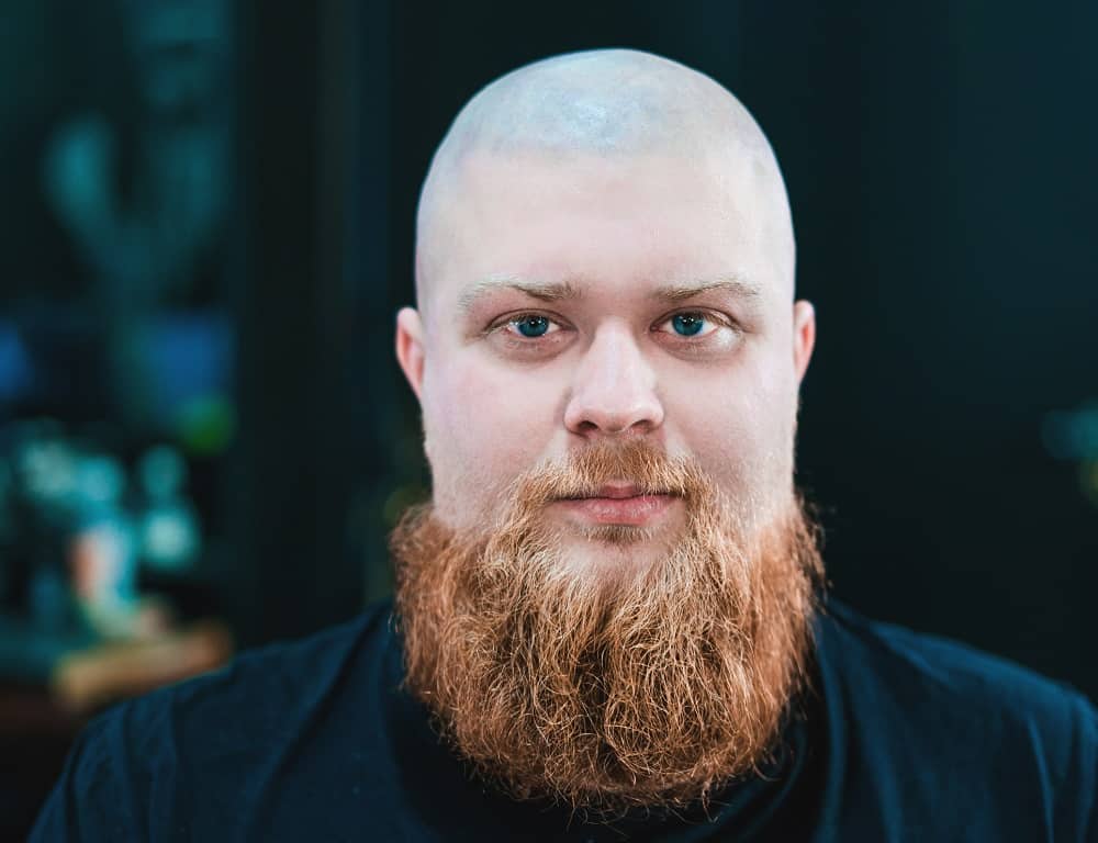 bald guy with blonde beard