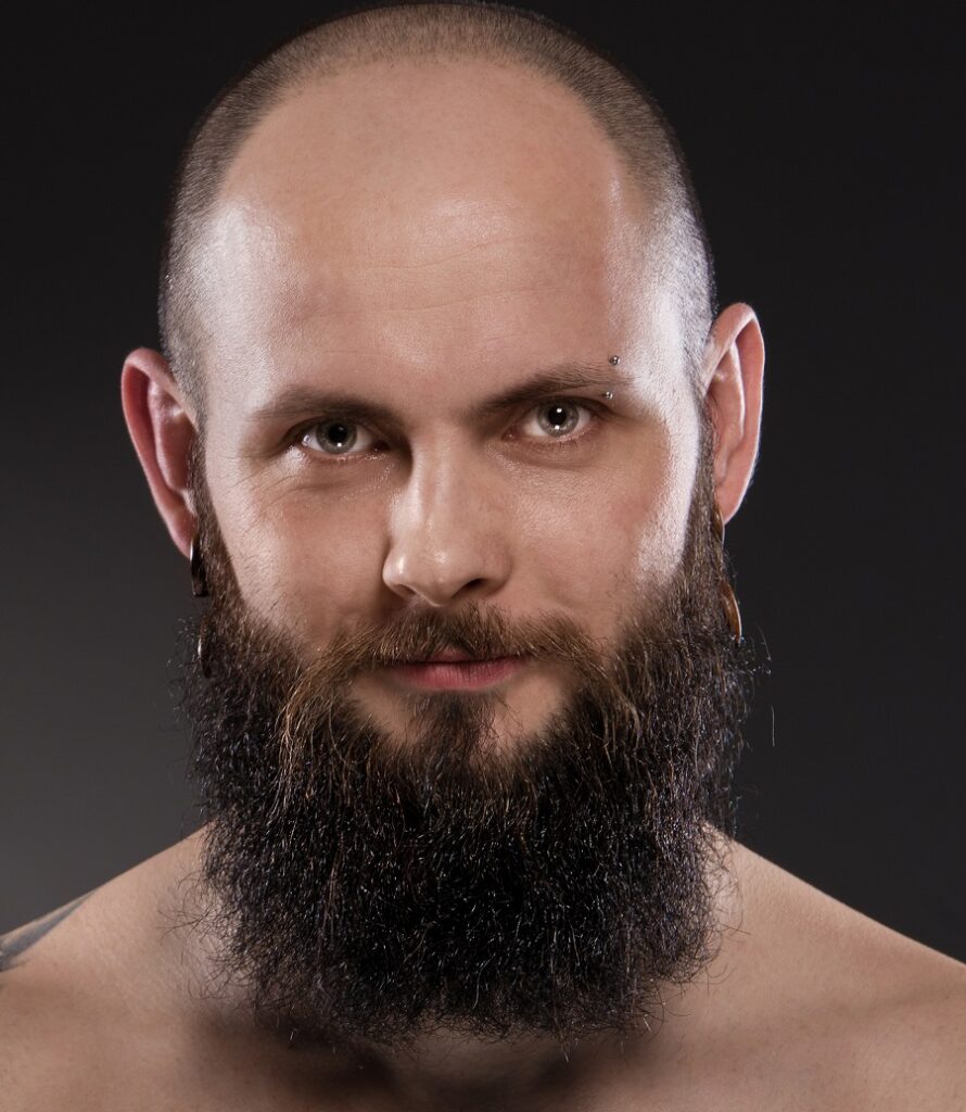 bald guy with square beard