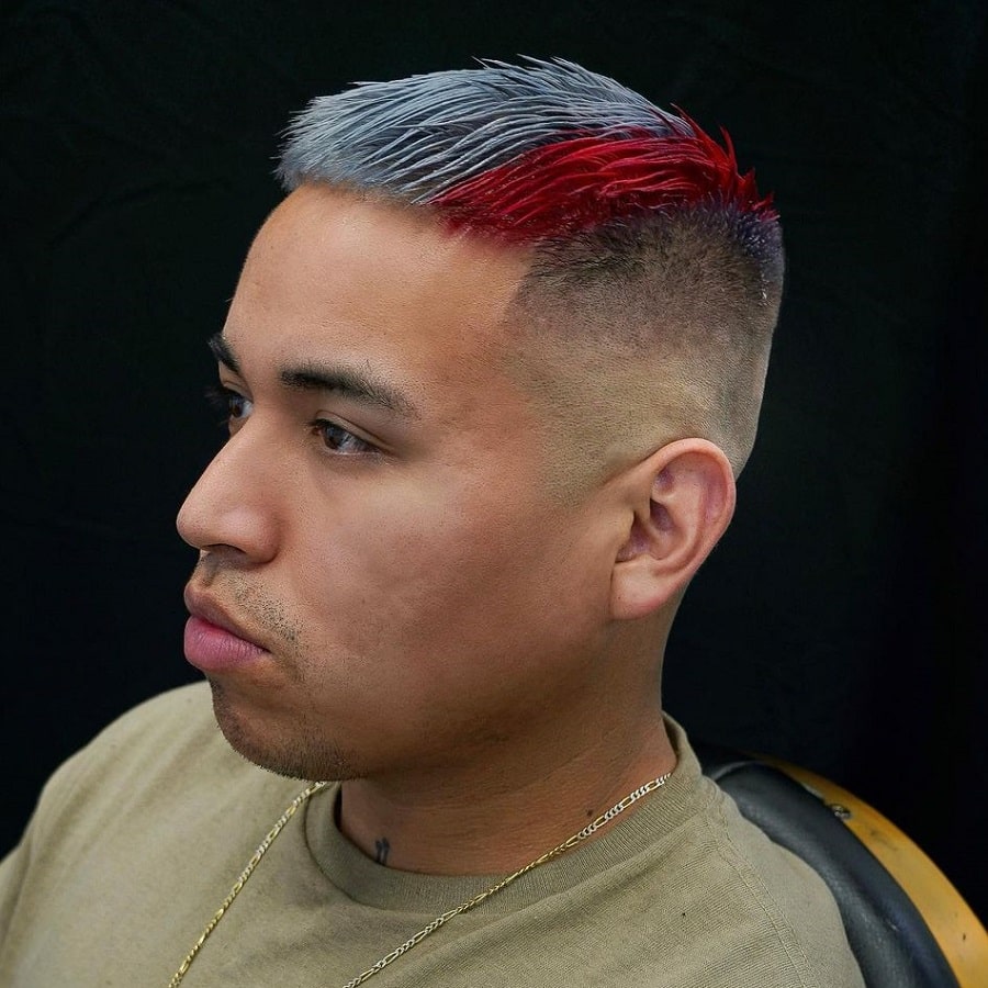 bald taper fade for colored hair