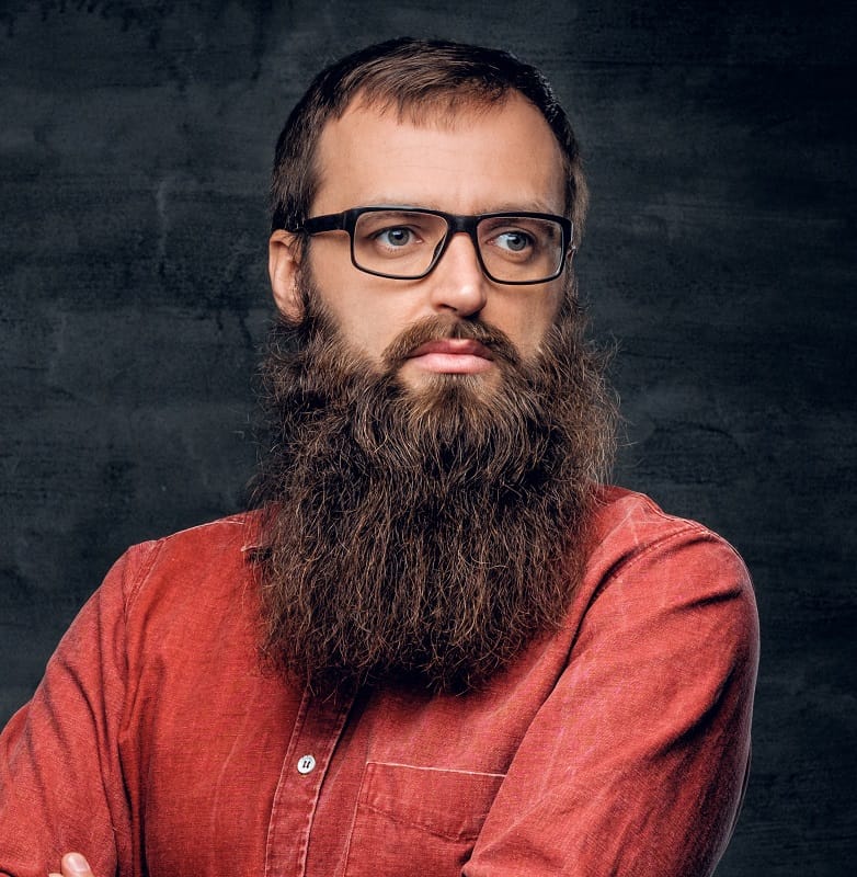 balding crown hairstyle with beard