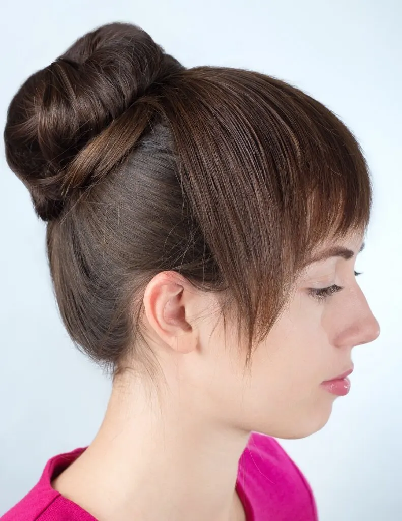 side bun hairstyle with bangs｜TikTok Search
