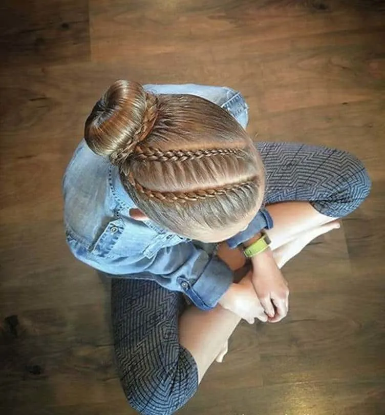 Women with Braided Ballerina Bun