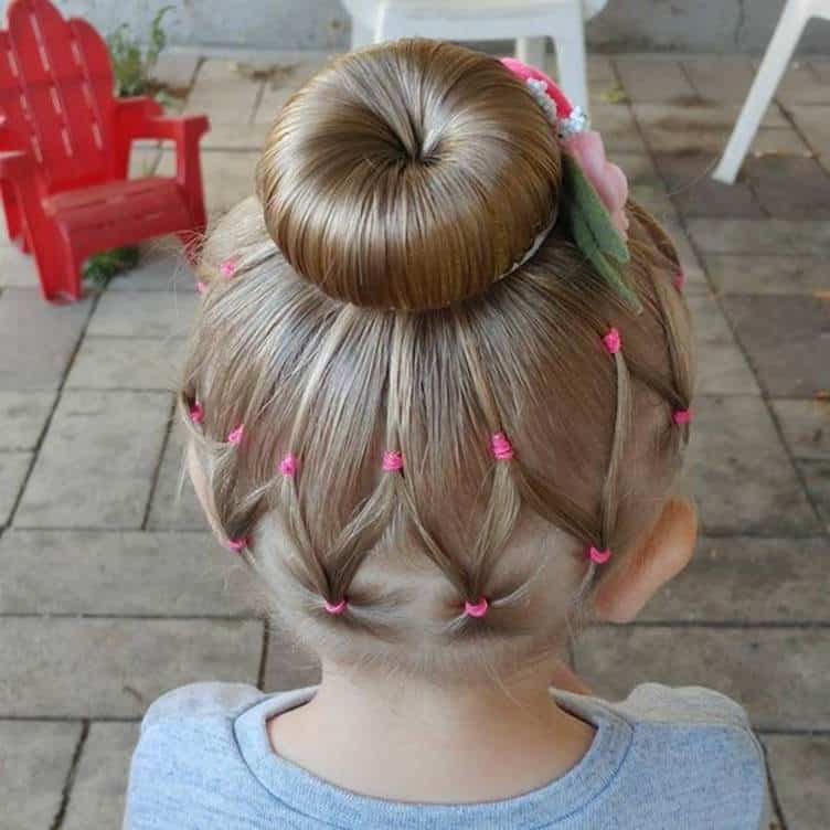 ballet bun with design