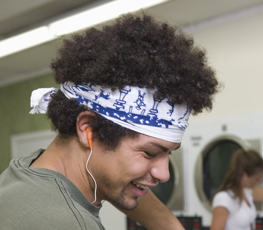 bandana hairstyle for guy with afro hair